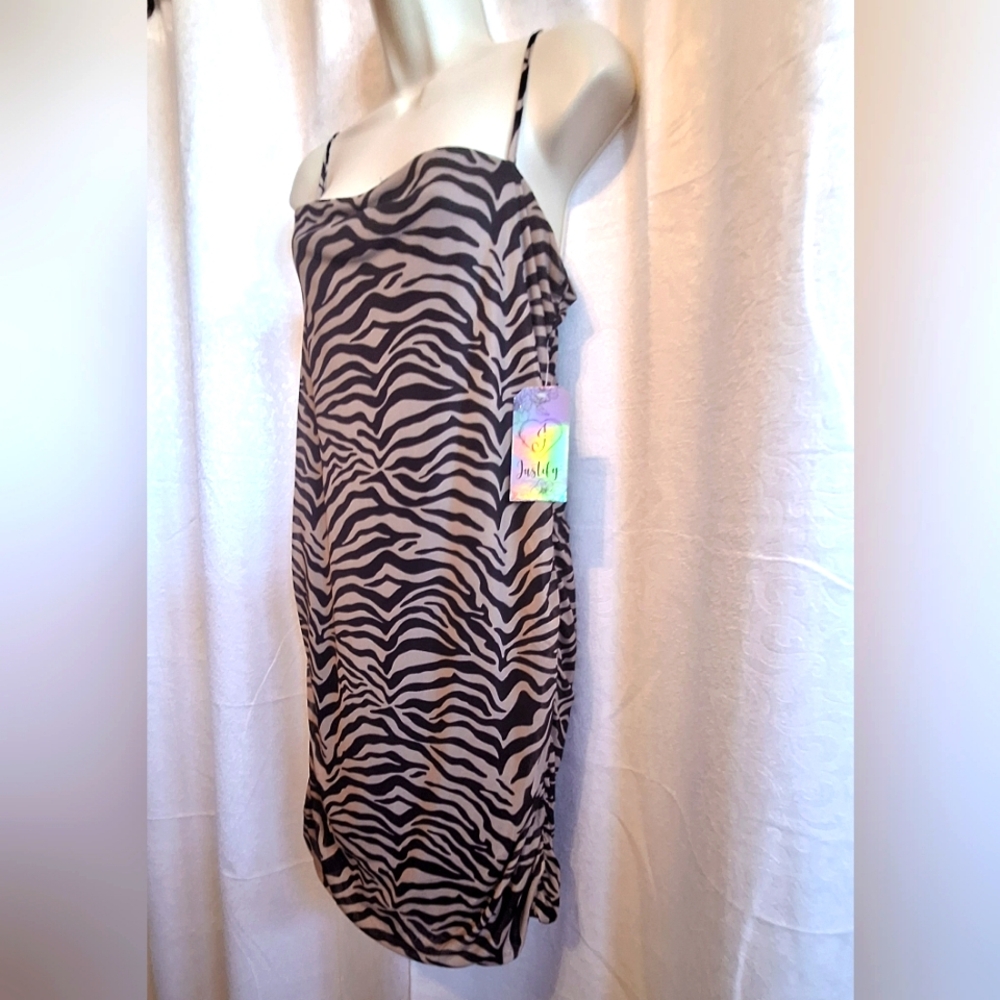 🌺 2/$20. NWT Justify Animal Print Spaghetti Strap Dress Mini Dress, Size XL